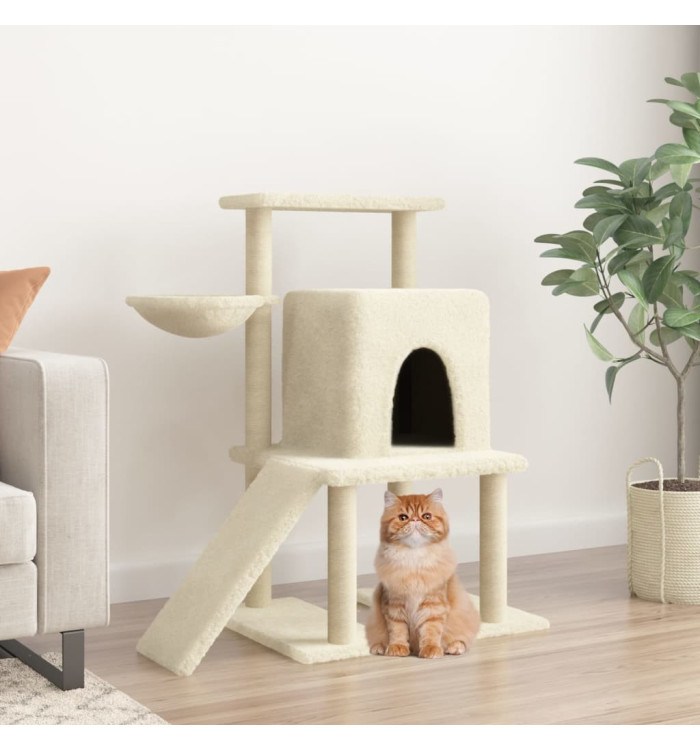 Arbre à chat avec griffoirs en sisal Crème 96,5 cm | Mobilier & Déco