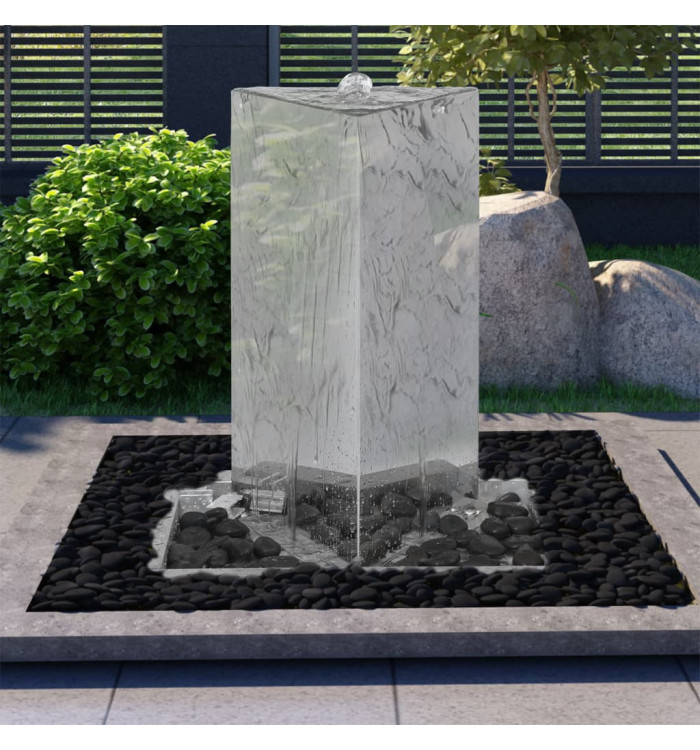 Fontaine de jardin et pompe Acier inoxydable 76 cm Triangulaire | Mobilier & Déco