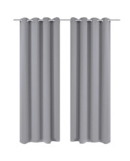 Rideau occultant 2 pcs avec œillets métalliques 135x175 cm Gris | Mobilier & Déco