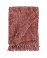 Couverture en coton 220 x 250 cm Bordeaux | Mobilier & Déco