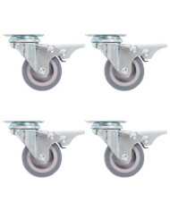 Roulettes pivotantes avec frein double 4 pcs 50 mm | Mobilier & Déco