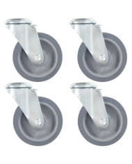 4 pcs Roulettes pivotantes à trou de boulon 100 mm | Mobilier & Déco