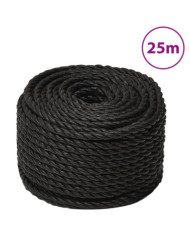 Corde de travail Noir 24 mm 25 m polypropylène | Mobilier & Déco