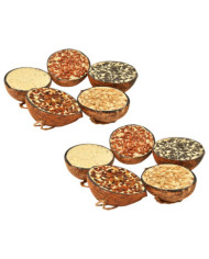 Moitiés de noix de coco de nourriture d'oiseaux 10 pcs 290 g | Mobilier & Déco