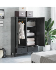 Garde-robe industrielle noir 90x40x140 cm acier | Mobilier & Déco