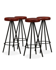 Tabourets de bar lot de 4 cuir véritable | Mobilier & Déco