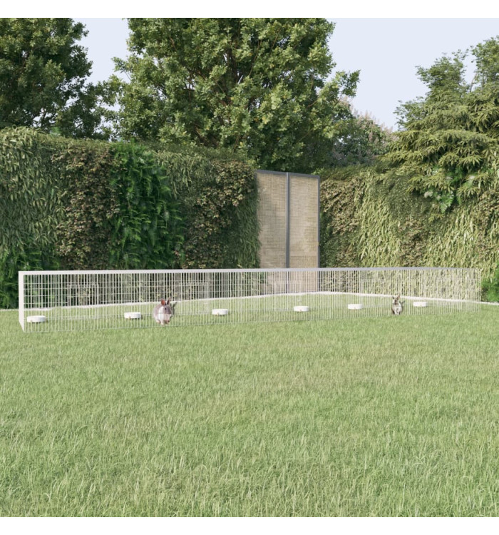 Cage à lapin 5 panneaux 541x109x54 cm Fer galvanisé | Mobilier & Déco