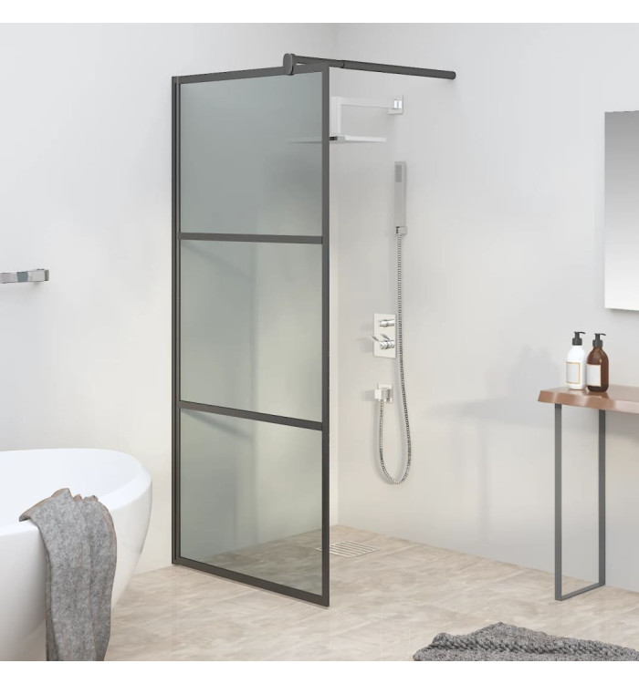 Paroi de douche 80x195 cm Verre ESG foncé Noir | Mobilier & Déco