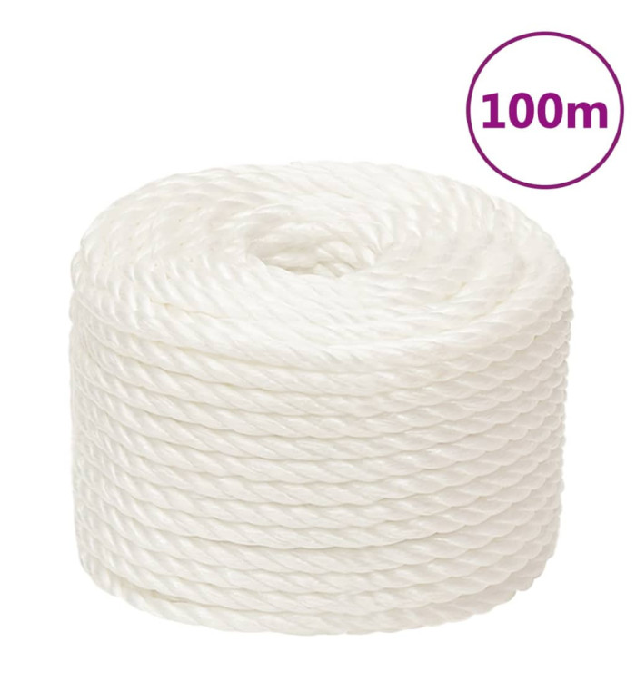 Corde de travail Blanc 20 mm 100 m polypropylène | Mobilier & Déco