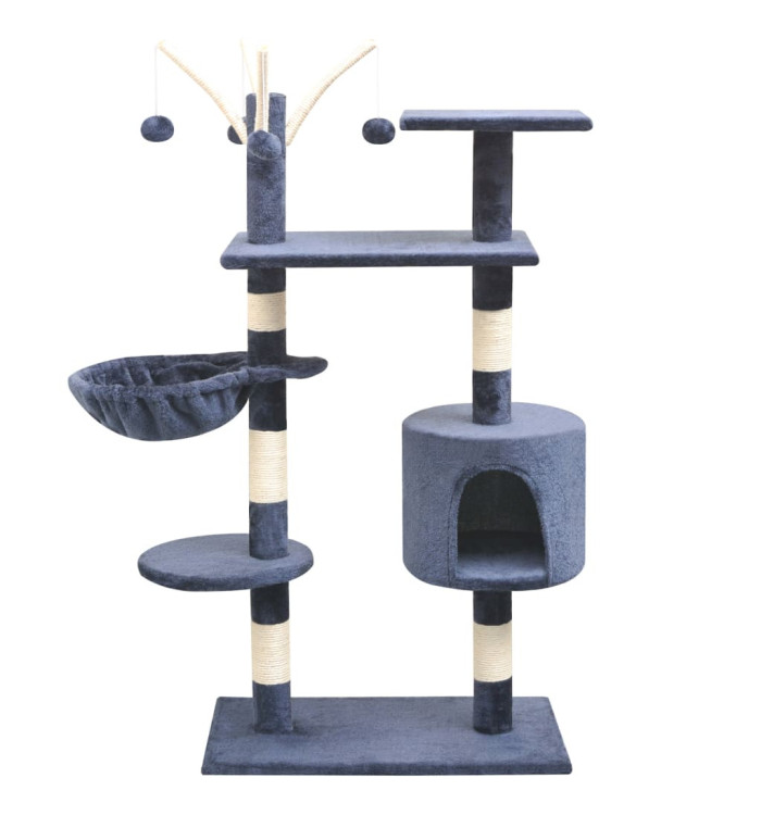 Arbre à chat avec griffoirs en sisal 125 cm Bleu foncé | Mobilier & Déco