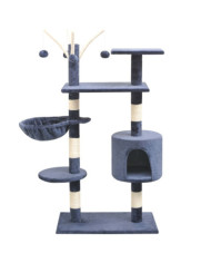Arbre à chat avec griffoirs en sisal 125 cm Bleu foncé | Mobilier & Déco