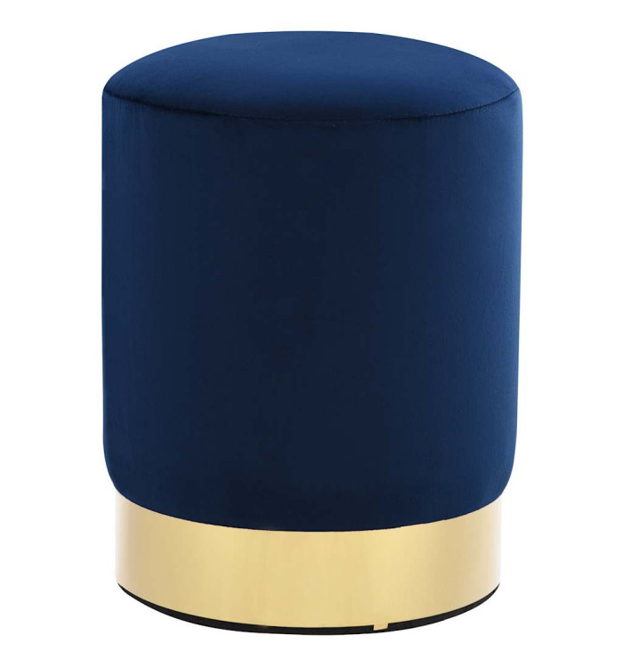 Tabouret Bleu et doré Velours | Mobilier & Déco