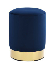 Tabouret Bleu et doré Velours | Mobilier & Déco