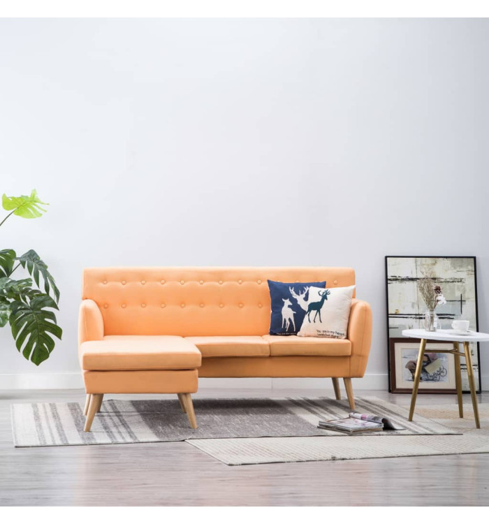Canapé d'angle revêtement en tissu 171,5x138x81,5 cm orange | Mobilier & Déco