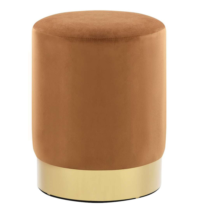 Tabouret Marron et doré Velours | Mobilier & Déco