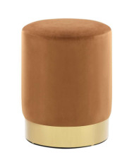 Tabouret Marron et doré Velours | Mobilier & Déco