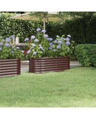 Lit surélevé de jardin Acier enduit de poudre marron | Mobilier & Déco