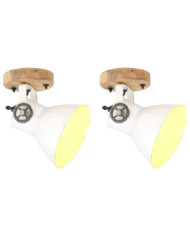 Lampe murale industrielle/de plafond 2 pcs Blanc 20x25 cm E27 | Mobilier & Déco