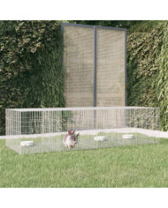 Cage à lapin 4 panneaux 217x79x54 cm Fer galvanisé | Mobilier & Déco
