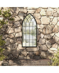 Miroir de jardin Noir 100x45 cm Fer pour utilisation extérieure | Mobilier & Déco