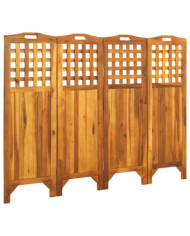 Cloison de séparation 4 panneaux 161x2x120 cm Bois d'acacia | Mobilier & Déco