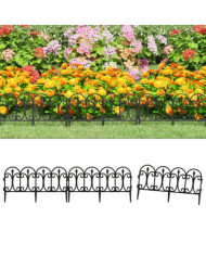 Bordures de pelouse 17 pcs Noir 10 m PP | Mobilier & Déco