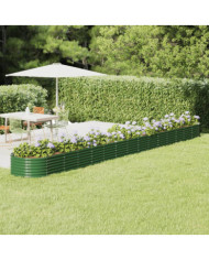 Lit surélevé de jardin Acier enduit de poudre 620x80x36 cm Vert | Mobilier & Déco