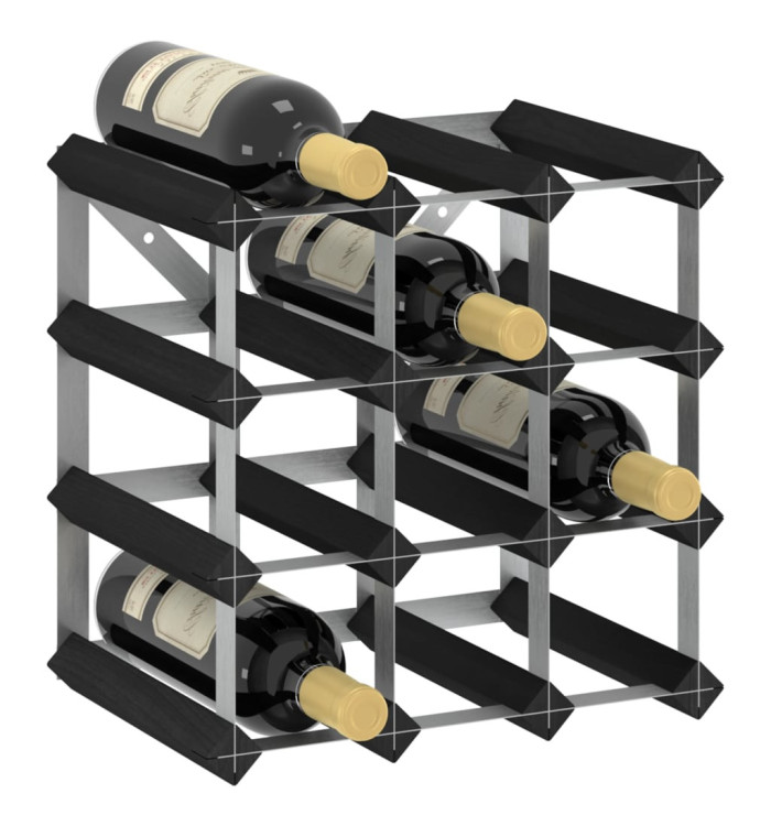 Casier à bouteilles pour 12 bouteilles Noir Bois de pin solide | Mobilier & Déco