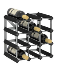 Casier à bouteilles pour 12 bouteilles Noir Bois de pin solide | Mobilier & Déco