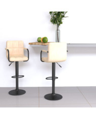 Tabourets de bar lot de 2 crème velours | Mobilier & Déco