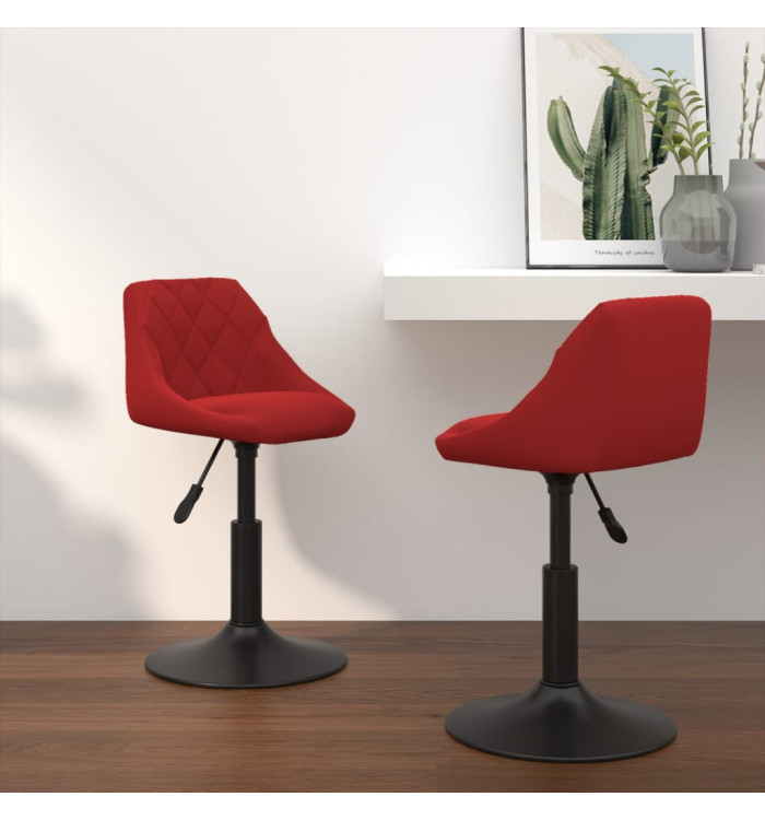 Chaises pivotantes à manger lot de 2 bordeaux velours | Mobilier & Déco