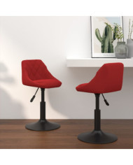 Chaises pivotantes à manger lot de 2 bordeaux velours | Mobilier & Déco