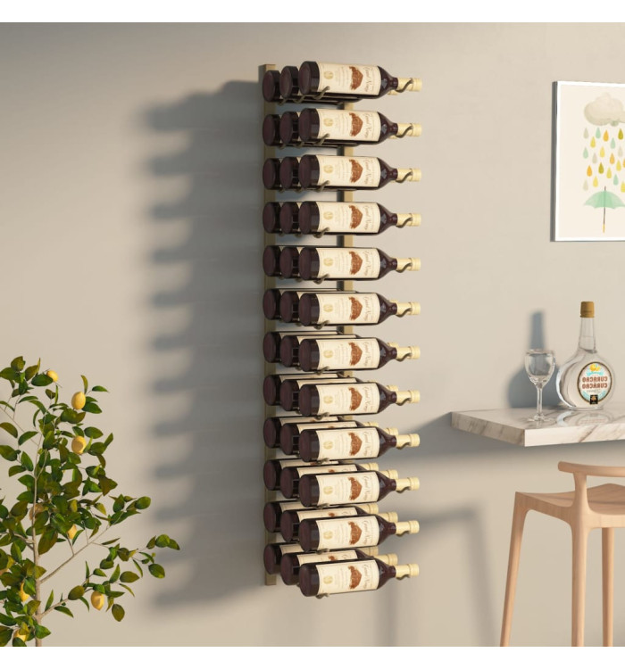 Casier à vin mural pour 36 bouteilles Doré Fer | Mobilier & Déco