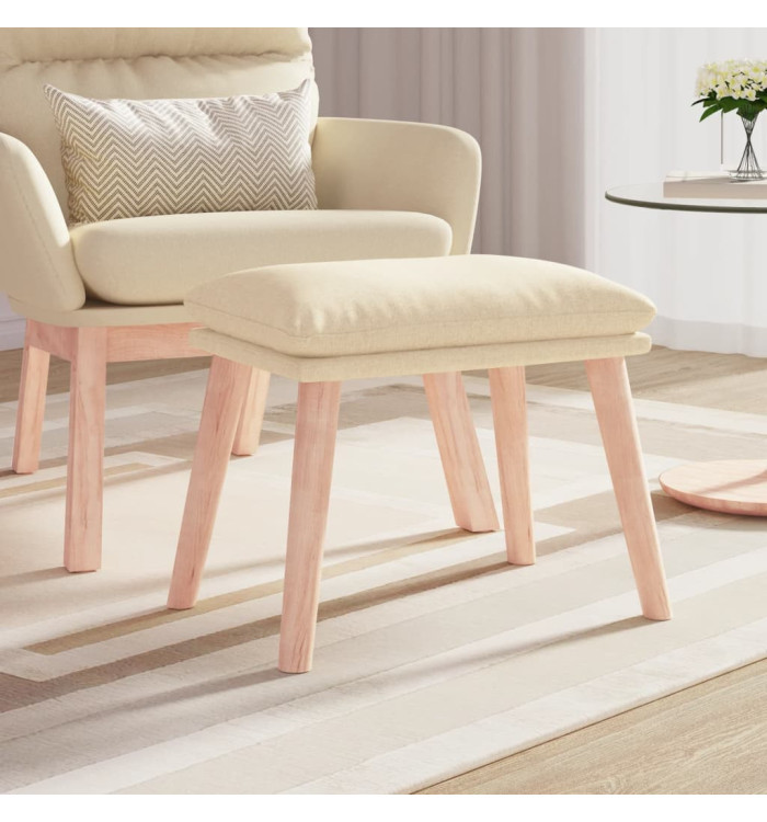 Repose-pied Crème 45x29,5x35 cm Tissu | Mobilier & Déco