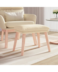 Repose-pied Crème 45x29,5x35 cm Tissu | Mobilier & Déco