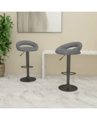 Tabourets de bar lot de 2 gris clair velours | Mobilier & Déco