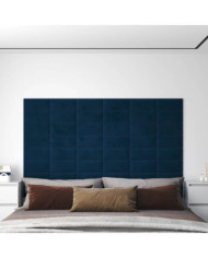 Panneaux muraux 12 pcs Bleu 30x15 cm Velours 0,54 m² | Mobilier & Déco