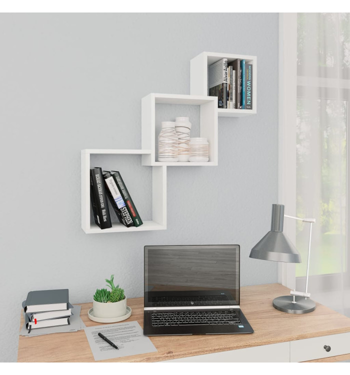 Étagères murales cubiques Blanc 68x15x68 cm Bois d'ingénierie | Mobilier & Déco