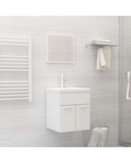 Ensemble de meubles de bain 2 pcs Blanc brillant Aggloméré | Mobilier & Déco