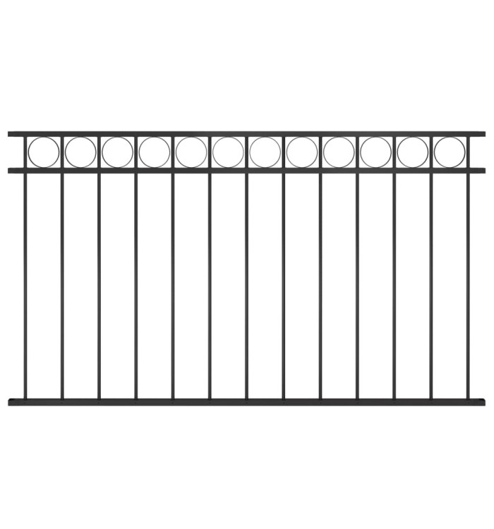 Panneau de clôture Acier 1,7x0,8 m Noir | Mobilier & Déco
