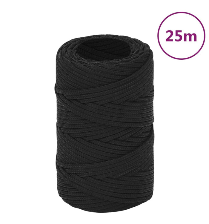 Corde de bateau Noir complet 2 mm 25 m Polypropylène | Mobilier & Déco
