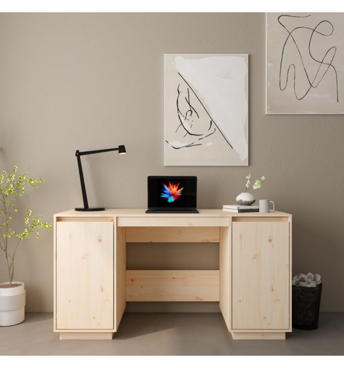 Bureau 140x50x75 cm bois massif de pin | Mobilier & Déco