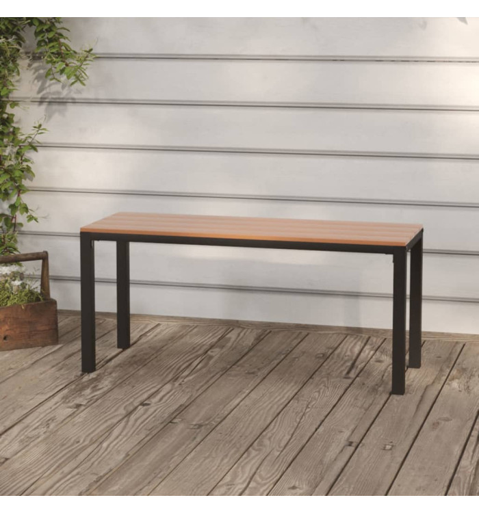 Banc de jardin 110 cm acier et WPC marron et noir | Mobilier & Déco