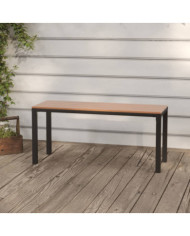 Banc de jardin 110 cm acier et WPC marron et noir | Mobilier & Déco