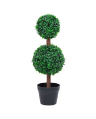 Plante de buis artificiel avec pot Forme de boule Vert 60 cm | Mobilier & Déco
