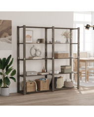 Support de rangement à 5 niveaux gris 170x38x170 cm bois de pin | Mobilier & Déco