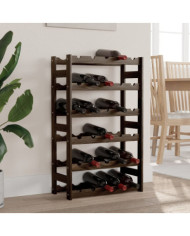Casier à bouteilles pour 30 bouteilles noir bois pin solide | Mobilier & Déco