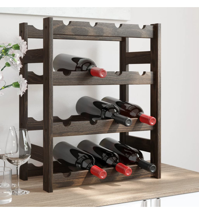 Casier à bouteilles pour 16 bouteilles noir bois pin solide | Mobilier & Déco