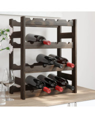Casier à bouteilles pour 16 bouteilles noir bois pin solide | Mobilier & Déco