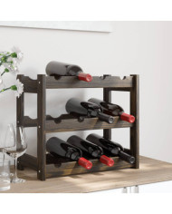 Casier à bouteilles pour 12 bouteilles noir bois pin solide | Mobilier & Déco